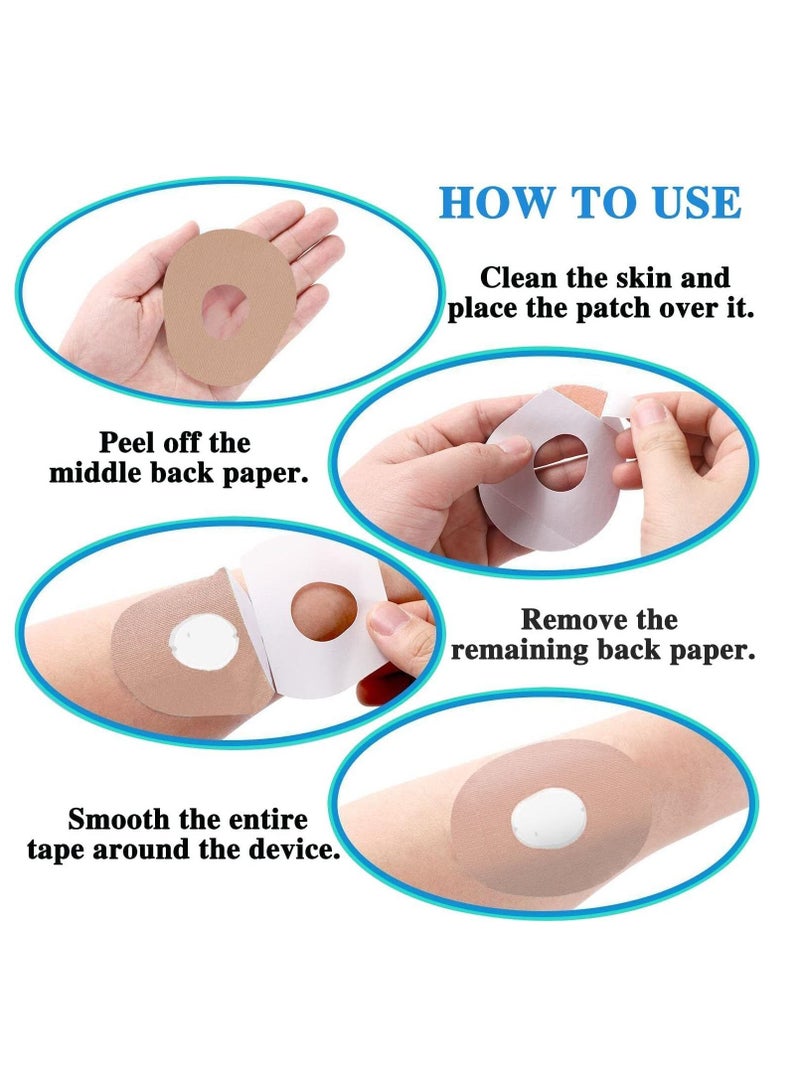 Excefore 25 Pcs Waterproof Adhesive Patches, Latex-Free Bandage Adhesive Patches for Dexcom G7 Waterproof Without Glue in The Center, Long Fixation for Your Sensor - Image 3