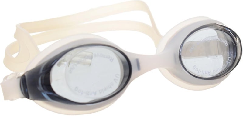 Silicone Swimming Goggles With Ear Plugs And Anti-Shedding Lenses - White Black