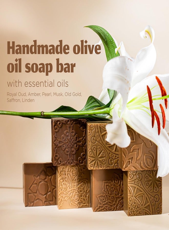 Hekaya Olive Oil Soap Variety Pack – Set of 7 Scented Bar Soaps (Royal Oud, Amber, Pearl, Musk, Old Gold, Saffron, Linden – Handmade, Vegan, Natural Skincare for Face & Body – 12.34 oz Total - Image 2