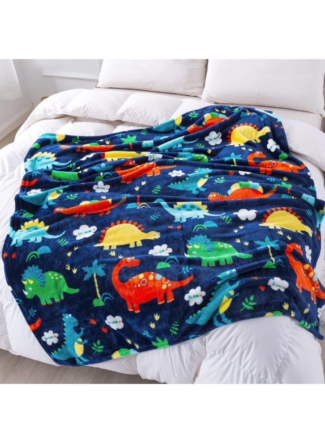 Dinosaur Baby Blanket for Boys and Girls, 380 GSM Soft Fleece Toddler Blanket, 50x60 Inches - Image 1