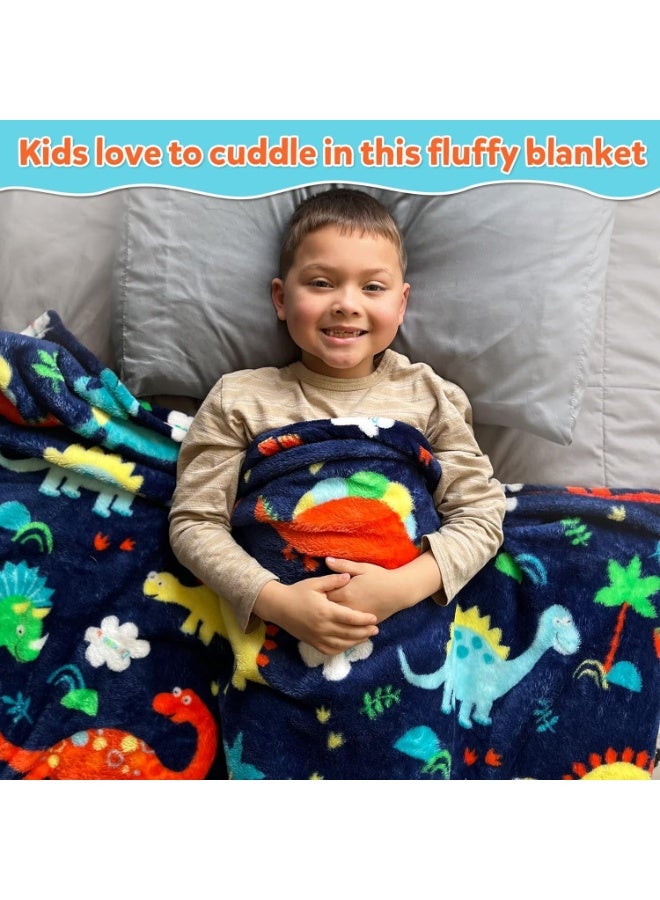 Dinosaur Baby Blanket for Boys and Girls, 380 GSM Soft Fleece Toddler Blanket, 50x60 Inches - Image 2