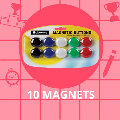 Eduway Magnetic Kit for Magnetic White Board (2 Black Marker, 1 Magnetic Duster, 10 Magnets) | Premium Whiteboard Supplies- (Multicolor) - Image 5