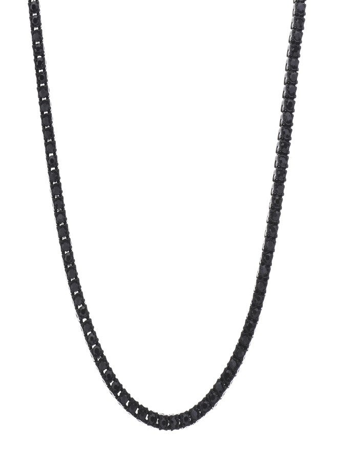 metaltree98 Black Plated Tennis Stone Chain Necklace (18 inch) - Image 4