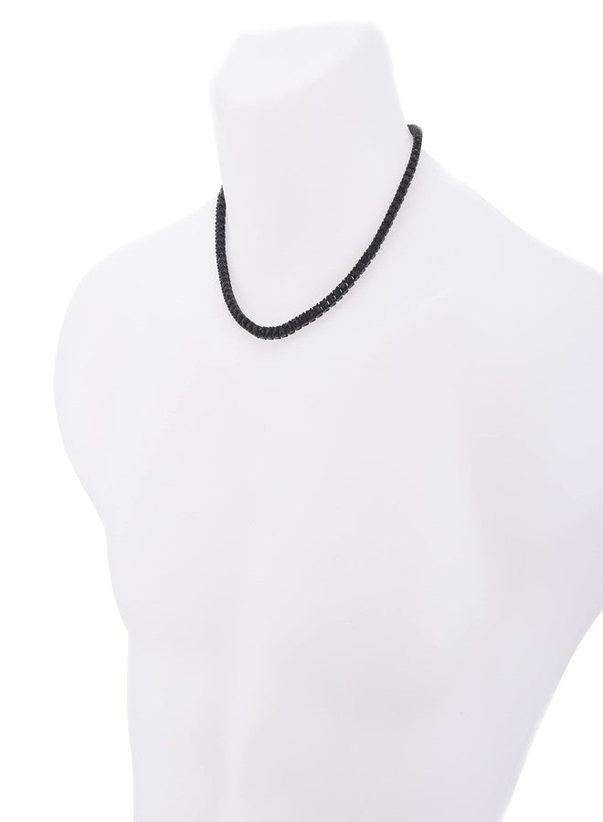 metaltree98 Black Plated Tennis Stone Chain Necklace (18 inch) - Image 2