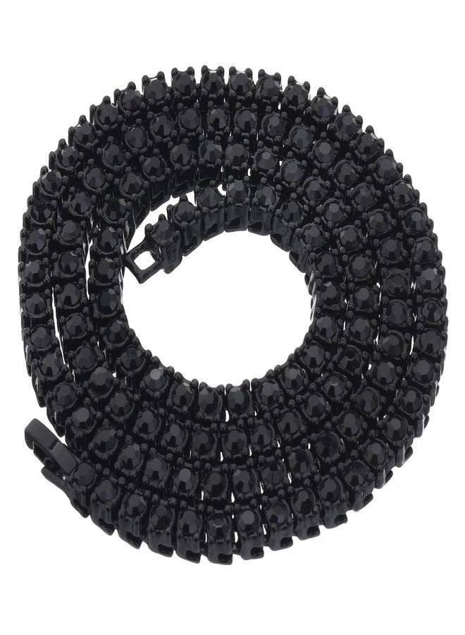 metaltree98 Black Plated Tennis Stone Chain Necklace (18 inch) - Image 3