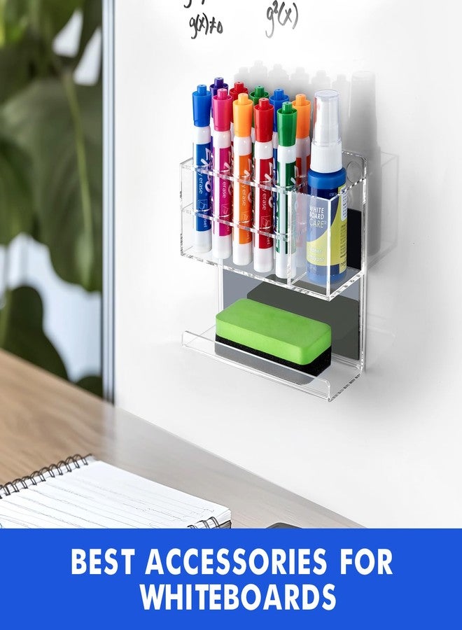 Banafich Clear Magnetic Dry Erase Marker Holder for Whiteboard, Acrylic Magnet Pen Holder Wall Mount, Black Magnetic Pencil Holder Cup for Refrigerator Fridge, Office, Locker Accessories for Classroom - Image 5