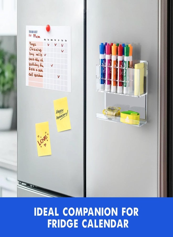 Banafich Clear Magnetic Dry Erase Marker Holder for Whiteboard, Acrylic Magnet Pen Holder Wall Mount, Black Magnetic Pencil Holder Cup for Refrigerator Fridge, Office, Locker Accessories for Classroom - Image 4