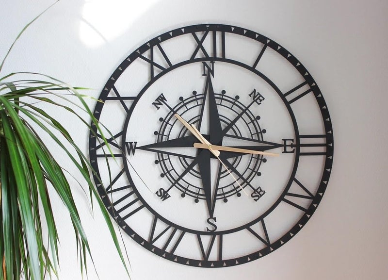 AVVIC MART Stylish Metal Analog Wall Clock for Living Room, Bedroom, Office, Kitchen, Home and Hall | Antique Fancy Big Size Modern Wall Watch for Home Decor (DA-134, 40CM) - Image 1