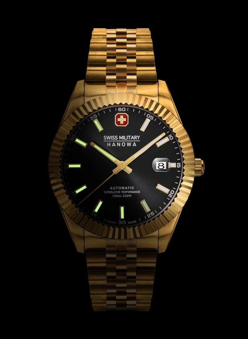 SWISS MILITARY HANOWA Men's Swiss Military Hanowa Diligenter Watch for Men with Gold Stainless Steel Bracelet 10 Atm - SMWGL0002110