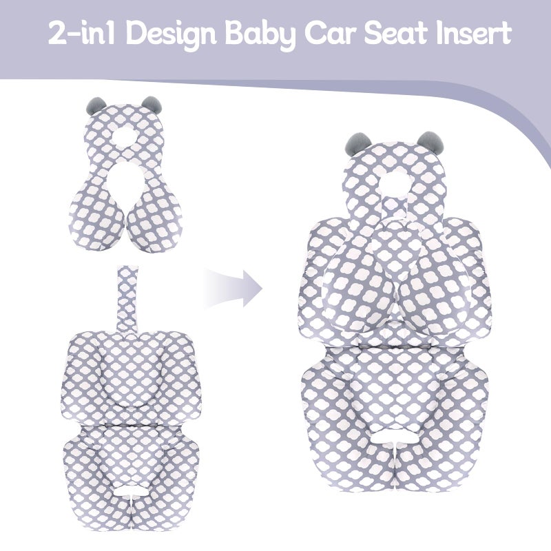 KAKIBLIN Stroller Cushion Toddler Car Seat Insert, Carseat Insert Support for Newborn, Baby Stroller Pillow, Baby Pad Car Seat Neck Support Cushion for Toddler (Cloud) - Image 3