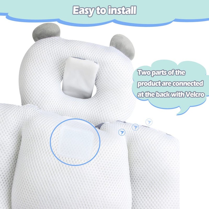 KAKIBLIN Stroller Cushion Toddler Car Seat Insert, Carseat Insert Support for Newborn, Baby Stroller Pillow, Baby Pad Car Seat Neck Support Cushion for Toddler (Cloud) - Image 4