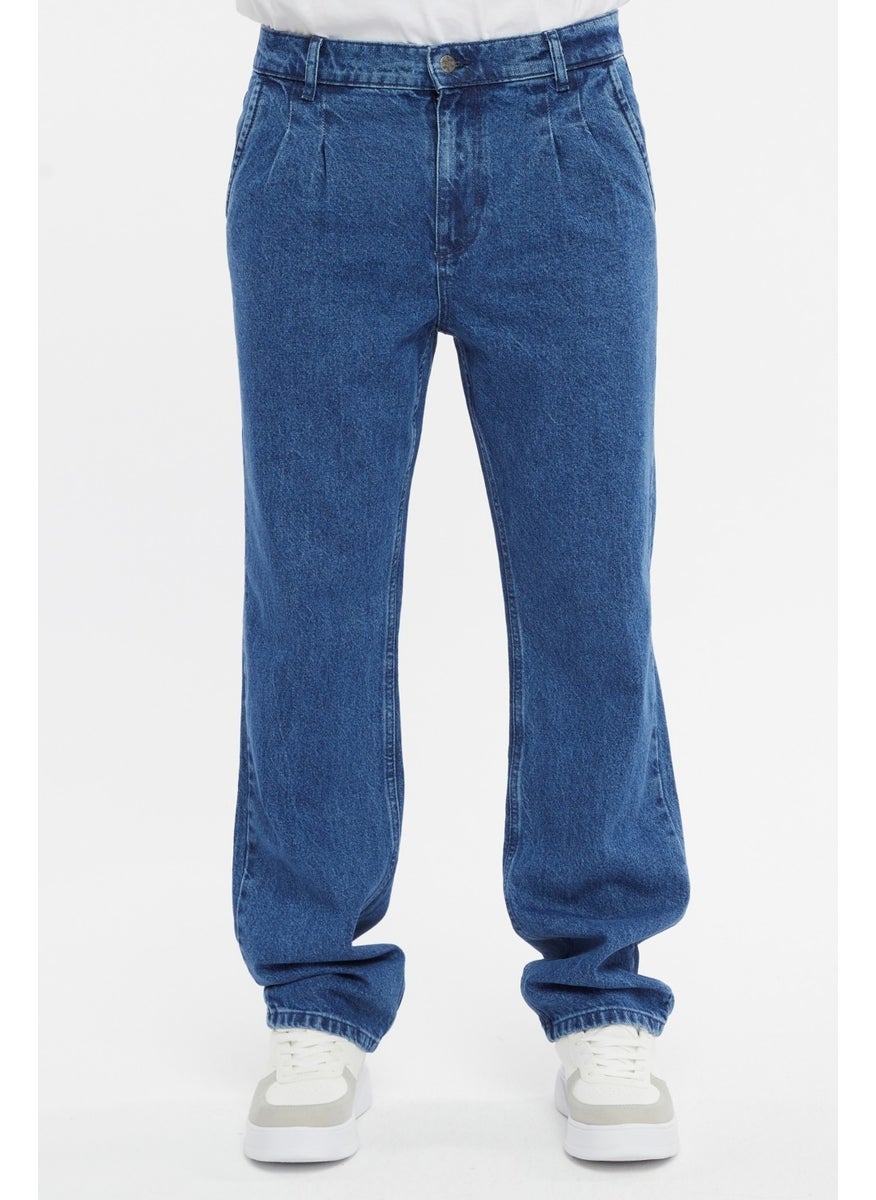 Cedy Denim - بنطلون جينز رجالي فضفاض بقصّة واسعة وخصر مرتفع ومطوي - C354 - Image 1