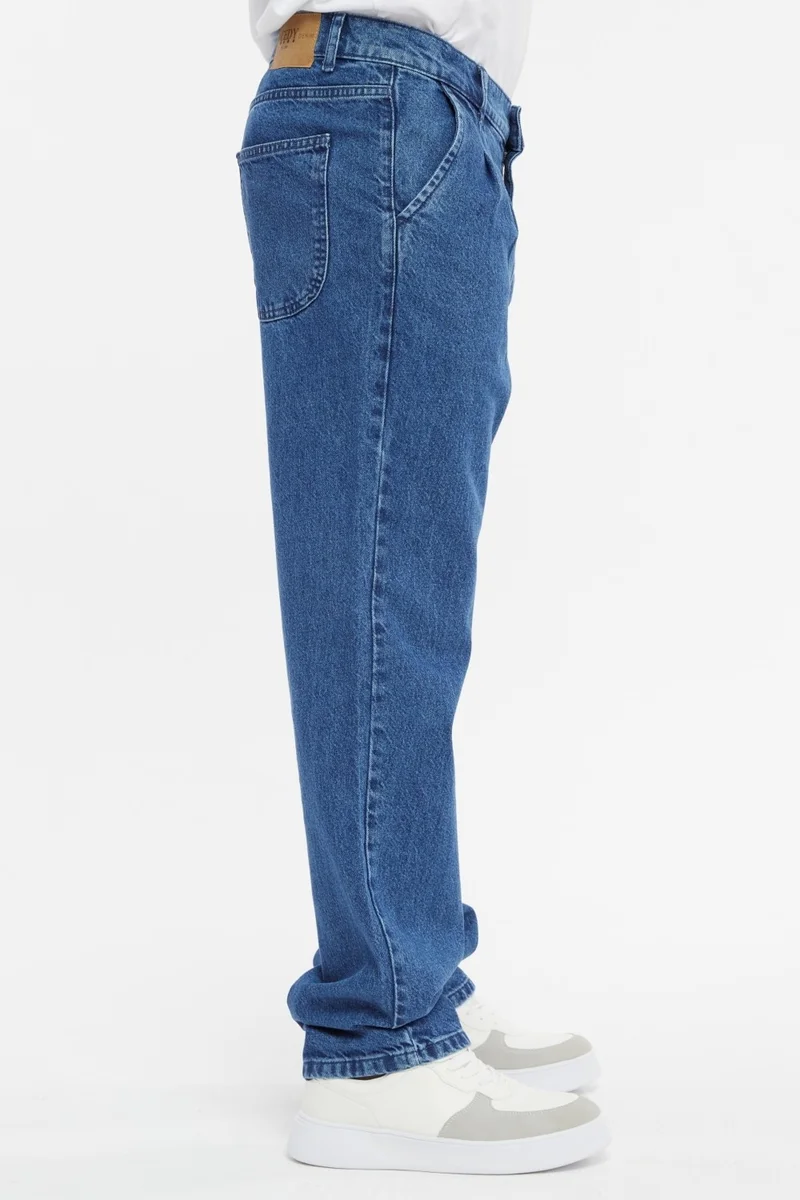 Cedy Denim Men's Pleated High Waist Loose Cut Baggy Loose Fit Jean PANTS-C354
