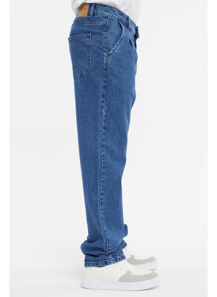 Cedy Denim - بنطلون جينز رجالي فضفاض بقصّة واسعة وخصر مرتفع ومطوي - C354 - Image 1