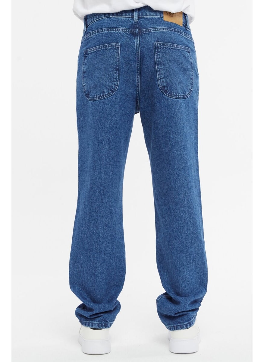 Cedy Denim - بنطلون جينز رجالي فضفاض بقصّة واسعة وخصر مرتفع ومطوي - C354 - Image 1