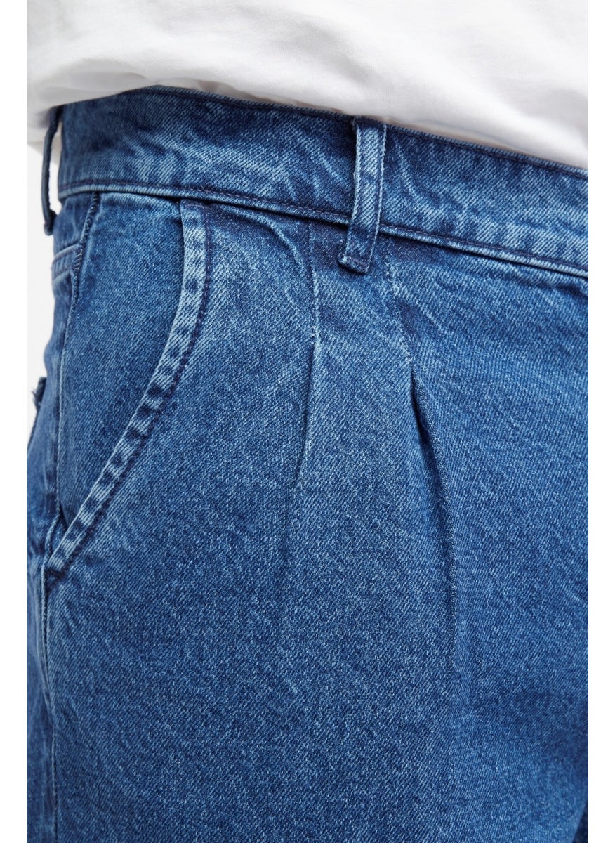 Cedy Denim - بنطلون جينز رجالي فضفاض بقصّة واسعة وخصر مرتفع ومطوي - C354 - Image 1