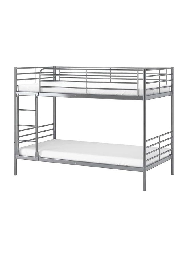 MAF furniture Maf Metal Steel Bunk Bed Maf-116 Heavy Duty Silver & Guard Rails Sturdy For Home, Baby Home, Apartment Studio Room Size 90X190 Cm  - Image 4