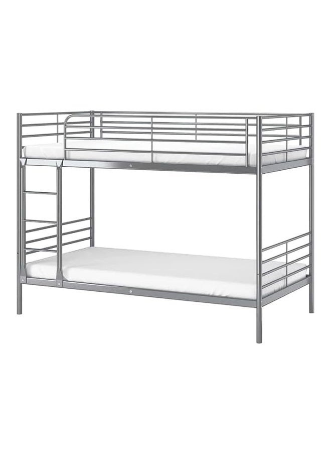 MAF furniture Maf Metal Steel Bunk Bed Maf-116 Heavy Duty Silver & Guard Rails Sturdy For Home, Baby Home, Apartment Studio Room Size 90X190 Cm  - Image 2