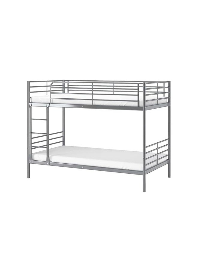 MAF furniture Maf Metal Steel Bunk Bed Maf-116 Heavy Duty Silver & Guard Rails Sturdy For Home, Baby Home, Apartment Studio Room Size 90X190 Cm  - Image 3