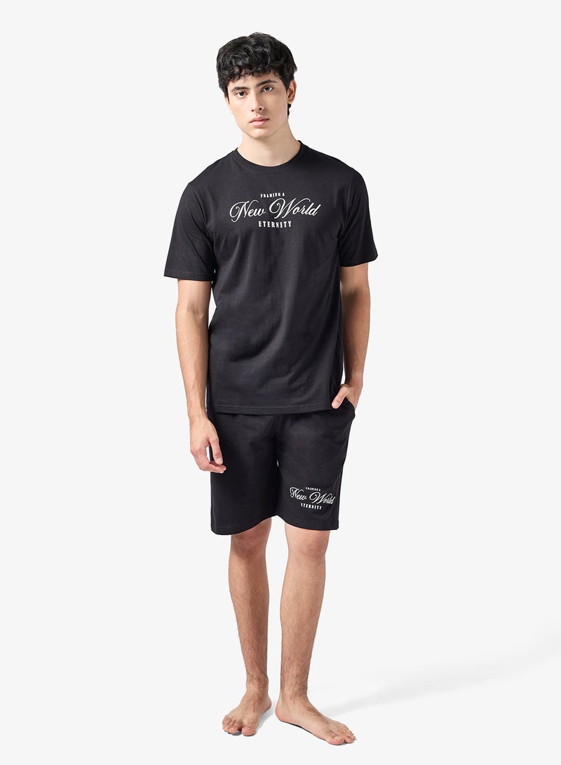 سفنتي فايف طقم بيجامة تي شيرت وشورت - Image 2