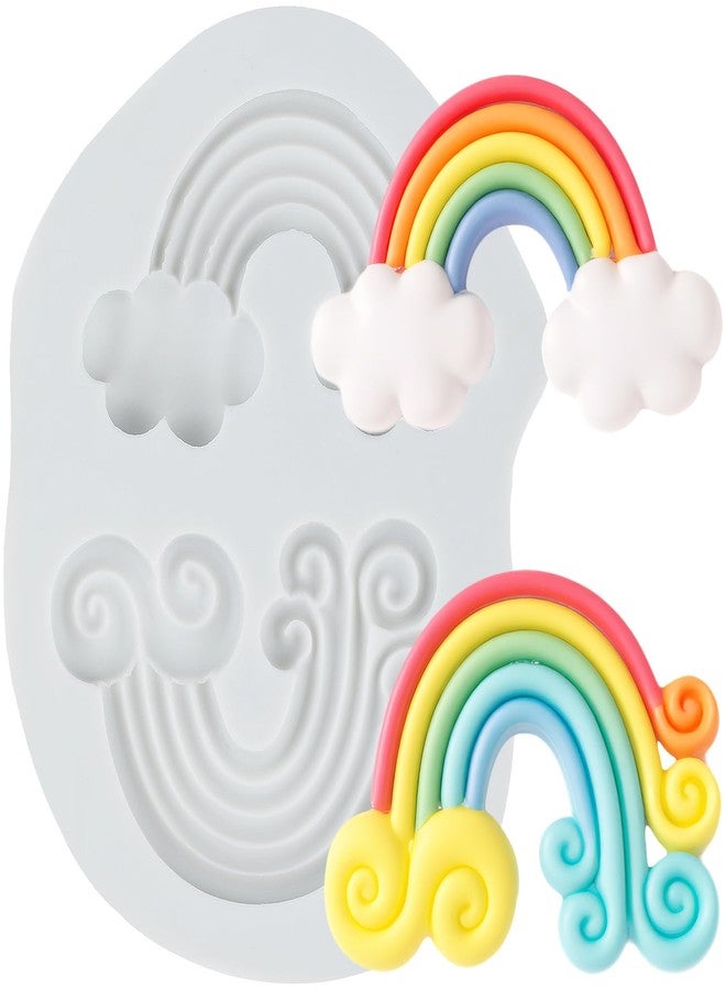 YANQINMS Rainbow Silicone Fondant Molds For Cake Decorating Cupcake Topper Candy Chocolate Gum Paste Polymer Clay - Image 1