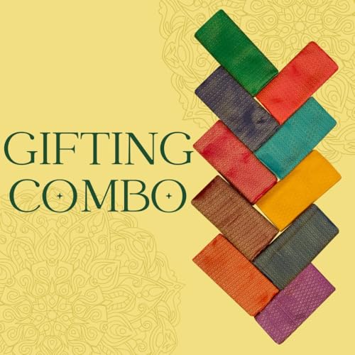 SELVEL Women's South Silk Jacquard Unstitched 1 Meter Blouse Piece Pack of 10 | Blouse Combo Set for Gifting - Image 3