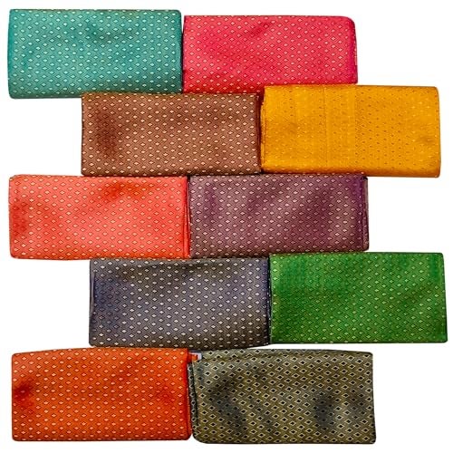 SELVEL Women's South Silk Jacquard Unstitched 1 Meter Blouse Piece Pack of 10 | Blouse Combo Set for Gifting - Image 1
