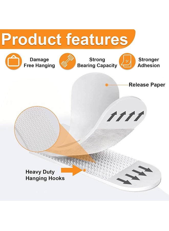 دبليو أف أف أو شرائط تعليق الصور اللاصقة الثقيلة - 24 زوجًا (48 شريطًا) لاصقات جدار بدون تلف لتعليق الملصقات/الصور/المنزل/المكتب - كبيرة/بيضاء - Image 3