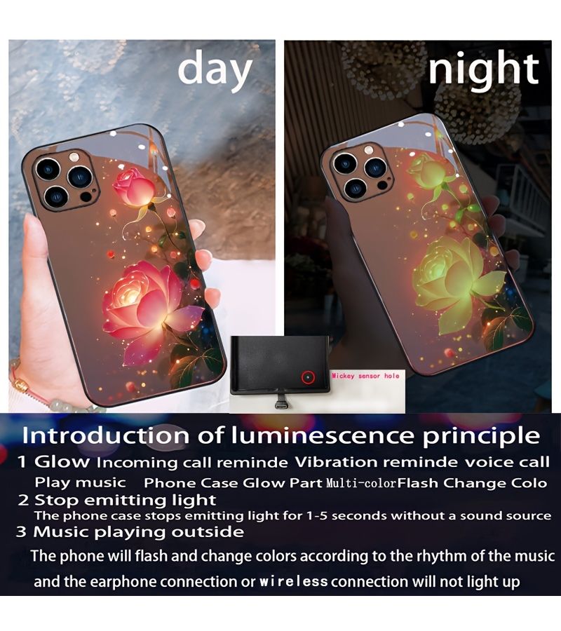 Pink Flowing Light Voice Controlled Luminous Phone Case for Galaxy M35 5G - Image 1