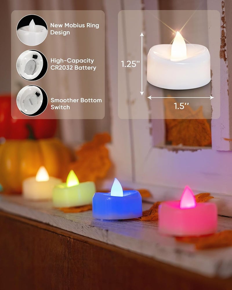 DECOVAA Flameless LED Tealight Candles, Battery Operated Smokeless Decorative Tea Lights for Home, Diwali, Wedding, Party & Festival Decoration (Multicolor, Pack of 10) - Image 4