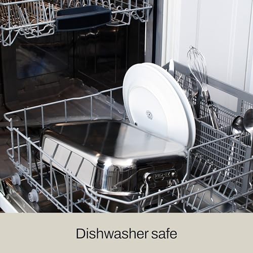 All-Clad Specialty Stainless Steel Roaster with Nonstick Rack 11x14 Inch Oven Broiler Safe 600F Roaster Pan, Pots and Pans, Bakeware, Silver - Image 5