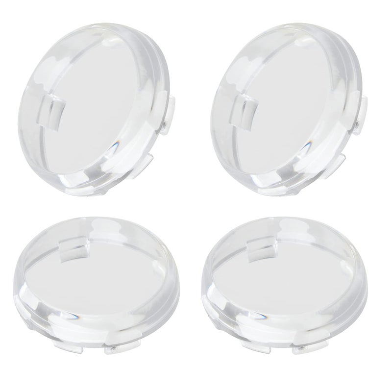 QUASCO Clear Turn Signal Lens Cover 2 Inch Lenses for Bullet Turn Signals Compatible with Harley Street Glide Road Glide Sportster Softail Iron 883 Road King Pack of 4