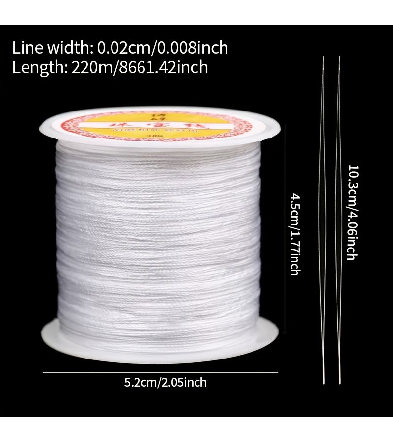 3pcs 1.0mm Beading Wire Non Elastic White With 2 Open End Needles DIY Bracelet Jewelry Making - Image 4