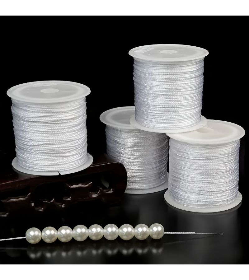 3pcs 1.0mm Beading Wire Non Elastic White With 2 Open End Needles DIY Bracelet Jewelry Making - Image 5