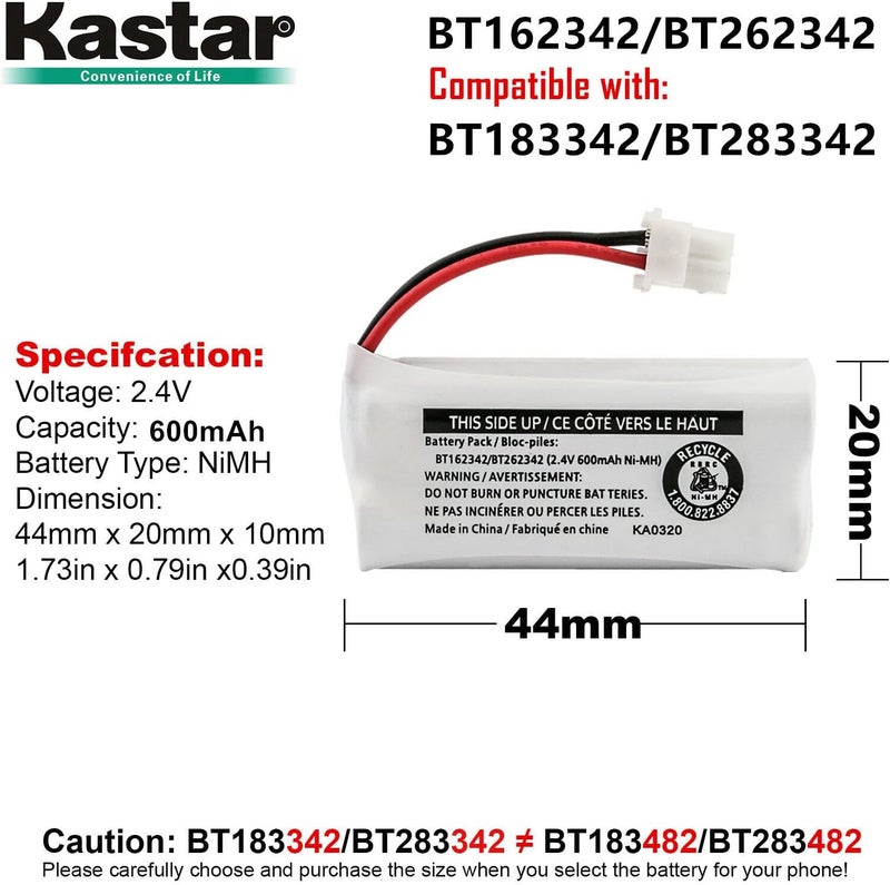 Kastar Kastar 2Pack Battery Replacement for Vtech CS66292 CS66293 CS6649 CS66492 CS6709 CS67092 CS67093 CS6719 CS67192 CS671915 CS671916 CS6729 CS67292 CS672921 CS67293 CS67294 CS67294D Handset  - Image 3