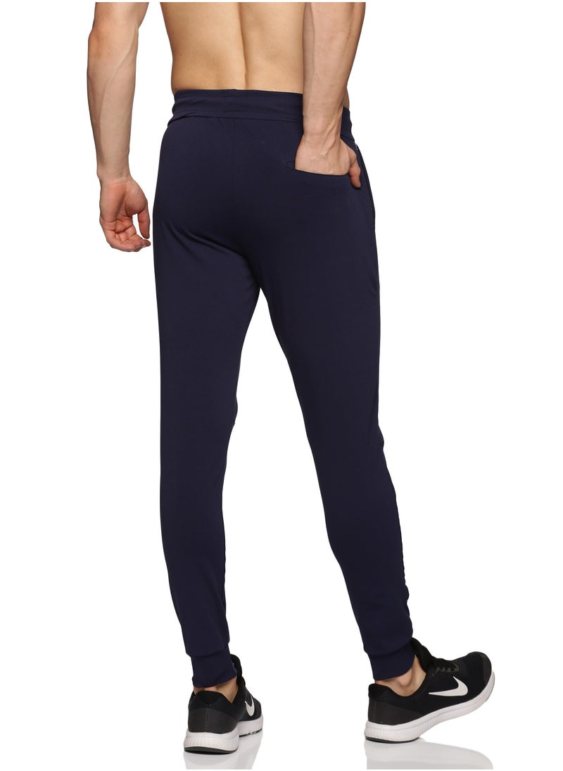 RSO Outfits Men's Athleisure Polyester Track Pants (Navy Blue)  - Image 3