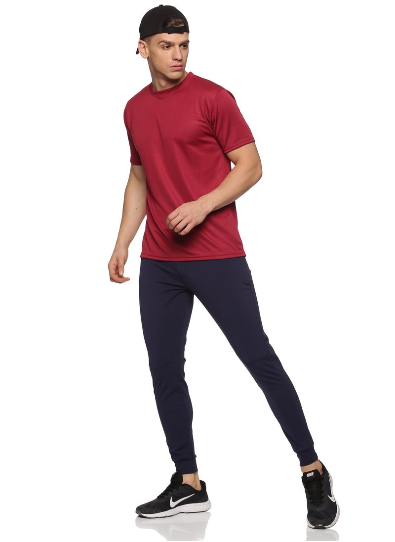 RSO Outfits Men's Athleisure Polyester Track Pants (Navy Blue)  - Image 4