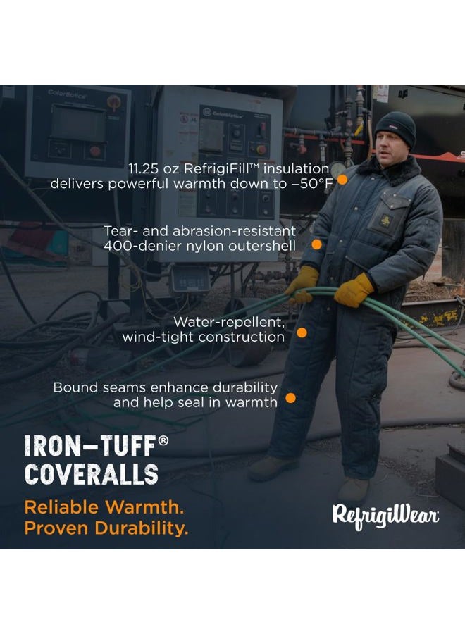RefrigiWear Unisex Iron-Tuff Insulated Coveralls, Comfort Rating of -50°F, Navy, XL - Image 3