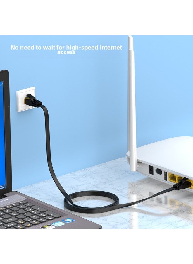 The Founder Of Seven Types Of Flat Network Cable Cat 70000 Megabytes High-speed Shielding 5 Home Broadband 8 Computer Router Line 10 Meters-Color:White 【10 Gigabit Flat Wire】】-Line Length:1.5m - Image 4