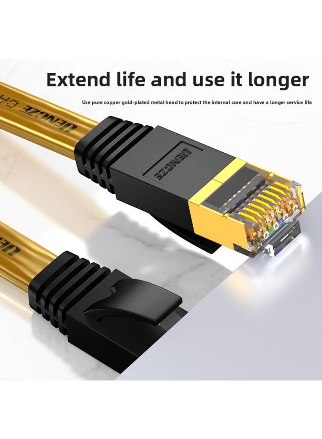 The Founder Of Seven Types Of Flat Network Cable Cat 70000 Megabytes High-speed Shielding 5 Home Broadband 8 Computer Router Line 10 Meters-Color:White 【10 Gigabit Flat Wire】】-Line Length:1.5m - Image 3