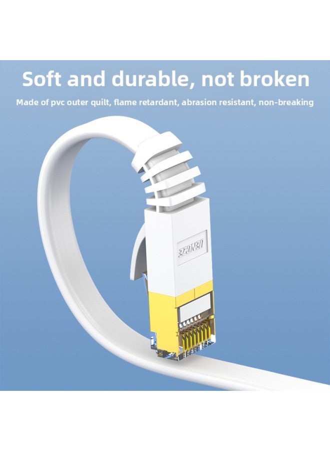 The Founder Of Seven Types Of Flat Network Cable Cat 70000 Megabytes High-speed Shielding 5 Home Broadband 8 Computer Router Line 10 Meters-Color:White 【10 Gigabit Flat Wire】】-Line Length:1.5m - Image 5