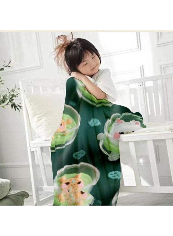 بطانية رقيقة من الفانيلا الكرتونية للأطفال والرضع (دافئة ومريحة، ومناسبة للنوم والألعاب) 70 سم * 100 سم