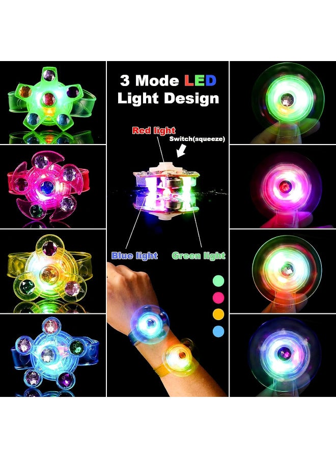 TFiOXL 25PCS LED Light Up Fidget Spinner Bracelets Party Favors Bulk for Kids Summer Spring Goodie Treat Bag Stuffers Treasure Box Toys Carnival Prizes Birthday Return Gifts for Boys Girls - Image 4
