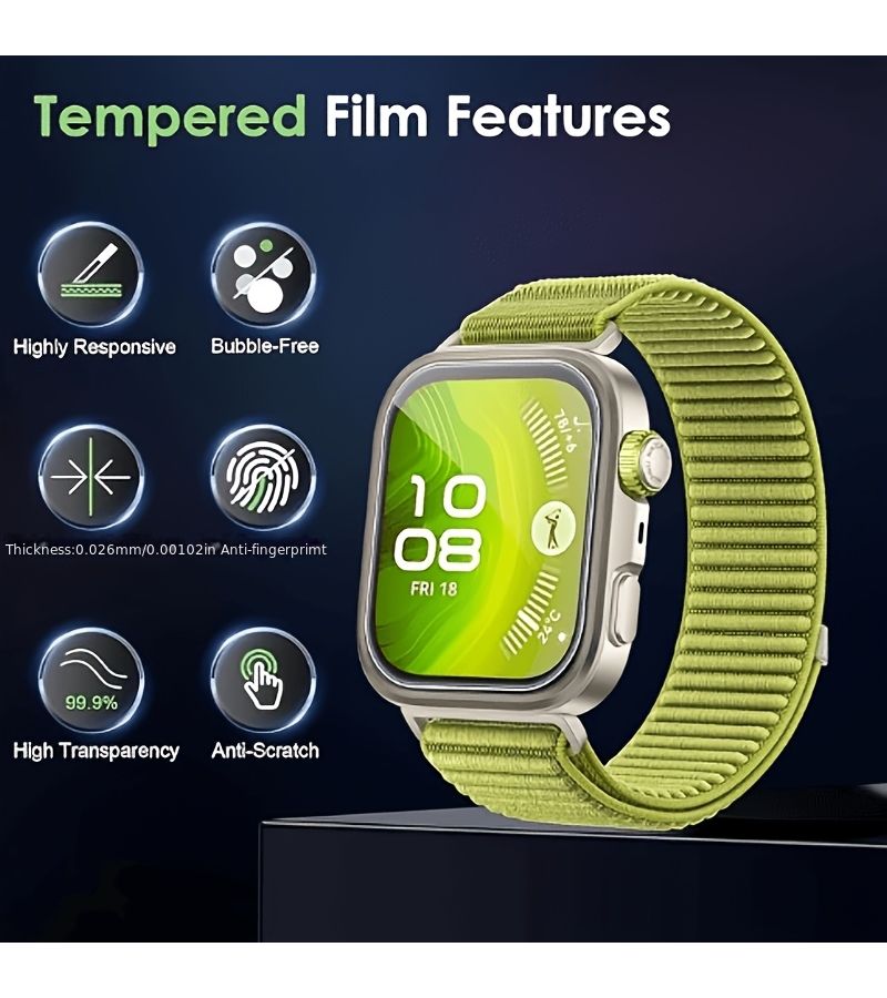 3 قطع من واقي الشاشة الهيدروجيل TPU لهواتف Huawei Watch Fit4 Pro عالي الوضوح ناعم ومريح - Image 4