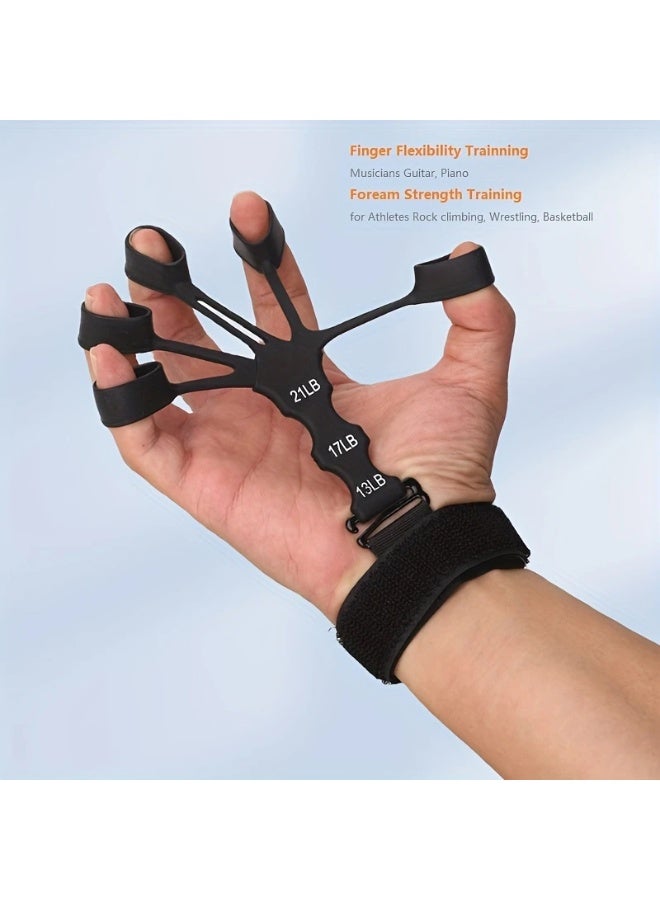 Goolsky Finger-Strengthening Silicone And Stretch Bands with Wrist Support - Perfect for Hand Muscle Workouts And Grip Training. - Image 1