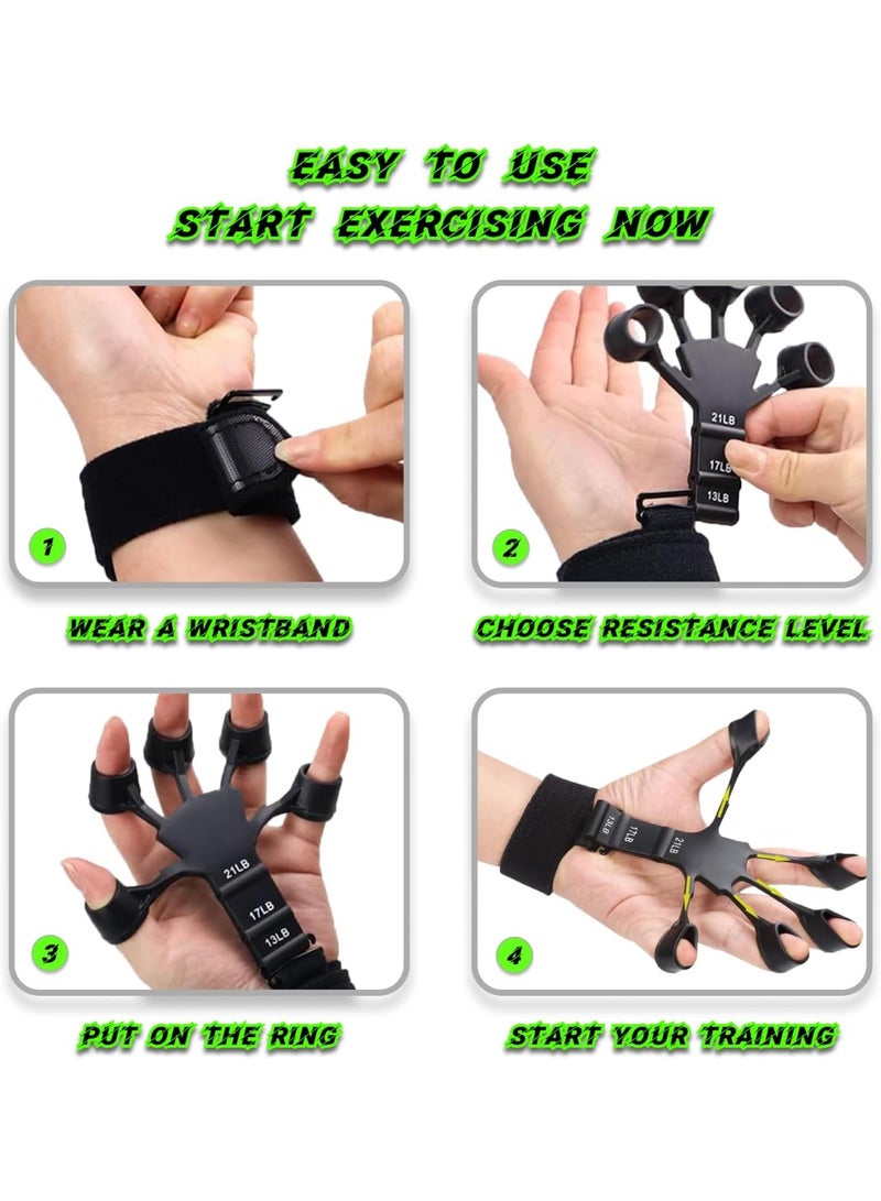 Goolsky Finger-Strengthening Silicone And Stretch Bands with Wrist Support - Perfect for Hand Muscle Workouts And Grip Training. - Image 3