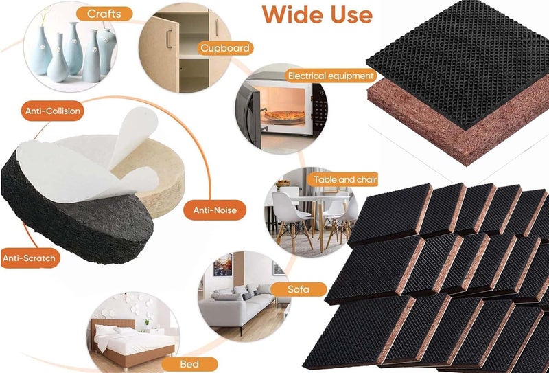 DIY Crafts DIY Crafts 5X5 INCH 125mm Square, 10 Pcs, Self Adhesive Non Slip Home Door Handle Furniture Wall Glass Gripper Anti-Vibration Shock Universal Rubber Silent Feet Pads Table Floor Protector (10, 5 INCH)  - Image 3