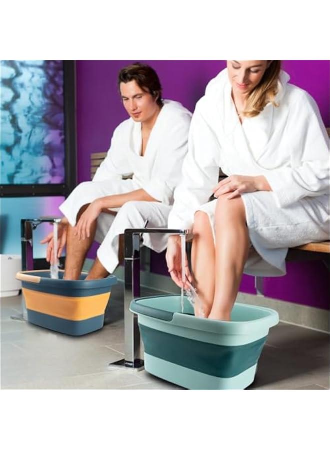 HOOKOR Foot Bath Collapsible Foot Bath Foot Soak Tub with Handle Foot Spa Bath 15L/4 Gallons Massager Foot Soaking Bath Basin Feet for Dry Cracked Feet, Pedicure Foot Soak, Home Spa Treatment (Green) - Image 2
