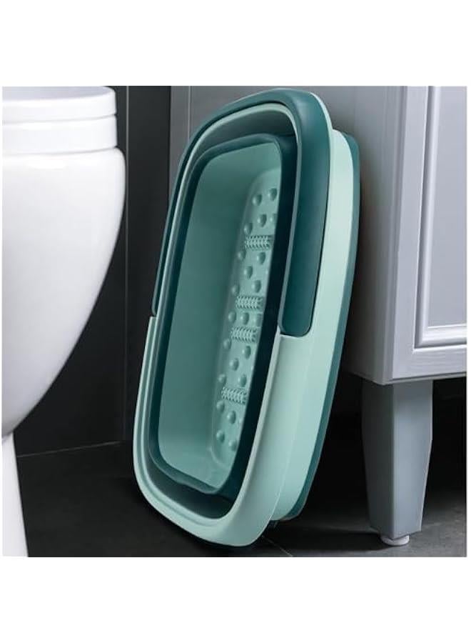 HOOKOR Foot Bath Collapsible Foot Bath Foot Soak Tub with Handle Foot Spa Bath 15L/4 Gallons Massager Foot Soaking Bath Basin Feet for Dry Cracked Feet, Pedicure Foot Soak, Home Spa Treatment (Green) - Image 3