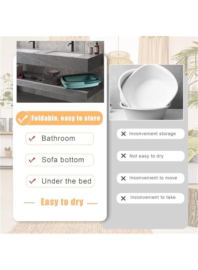 HOOKOR Foot Bath Collapsible Foot Bath Foot Soak Tub with Handle Foot Spa Bath 15L/4 Gallons Massager Foot Soaking Bath Basin Feet for Dry Cracked Feet, Pedicure Foot Soak, Home Spa Treatment (Green) - Image 5